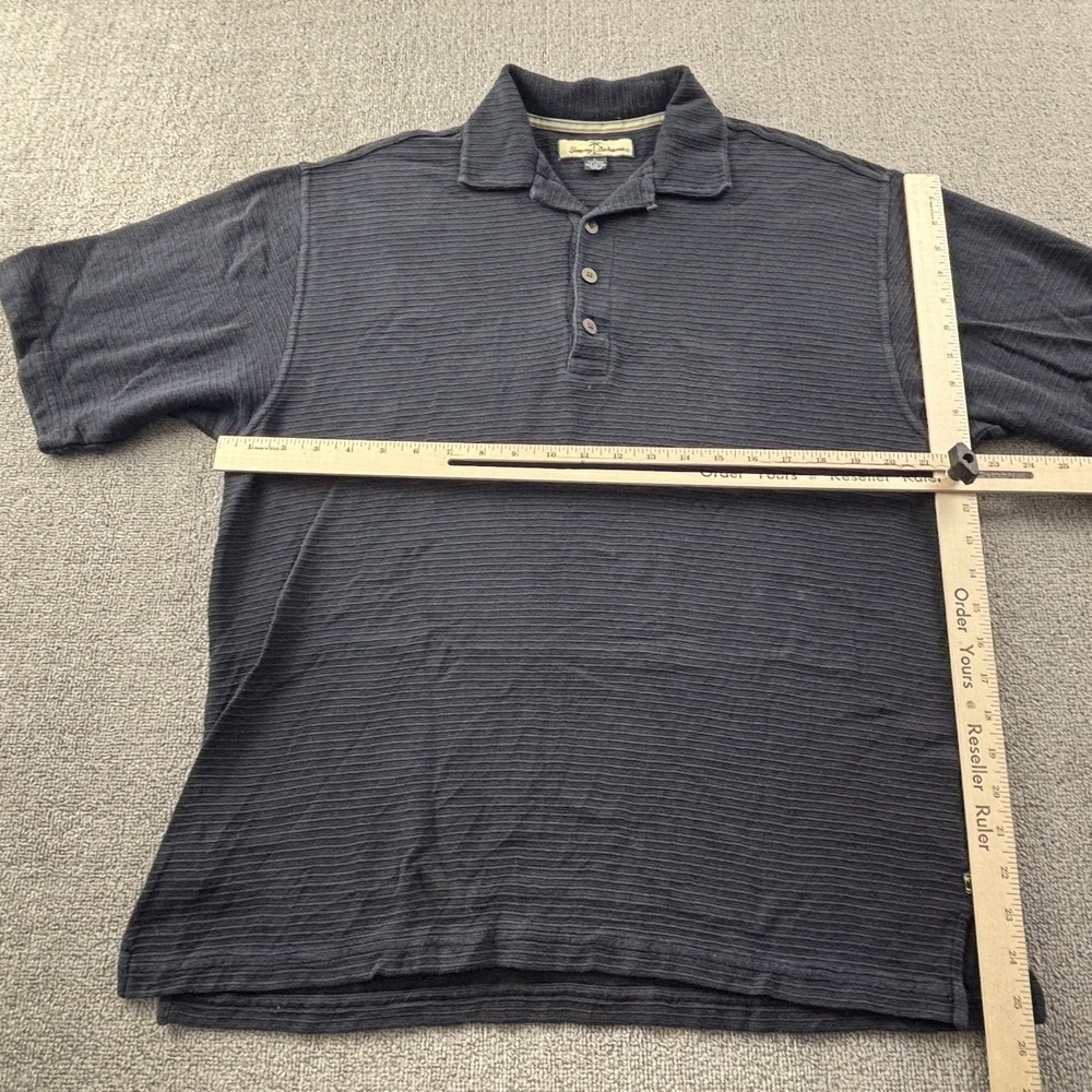 Tommy Bahama Polo Shirt Adult Large Black Short Sleeve Silk Blend Casual Men's - Picture 9 of 14
